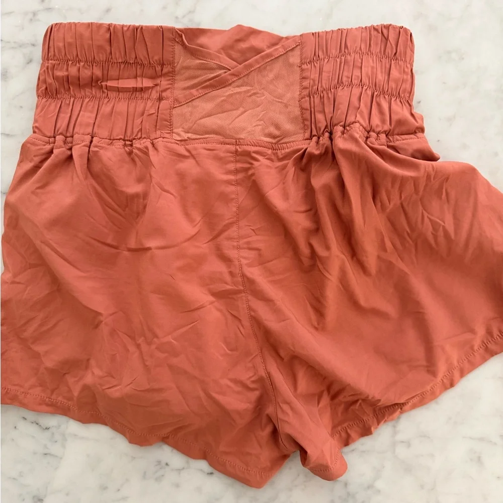 Popflex Women’s Elastic Waist Coral Shorts - Picture 3 of 3